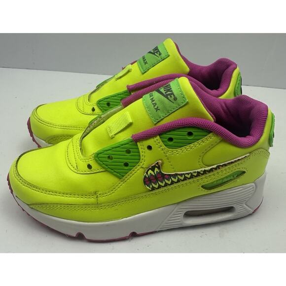 Nike Other - Nike Air Max 90 LTR CW5797-700 Volt Green Pink GS Size 1Y NO LACES